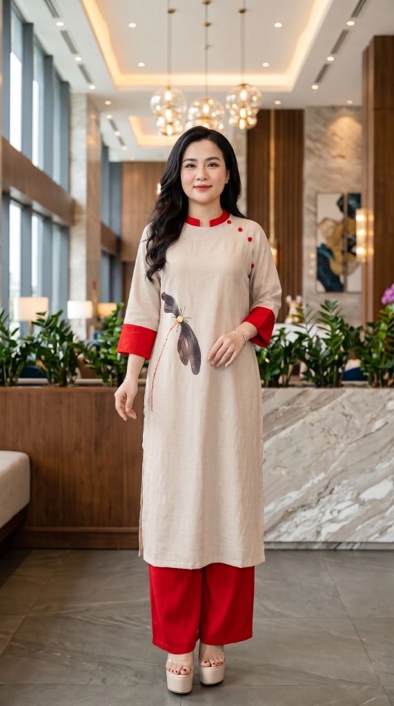 Áo dài AD75 màu Be