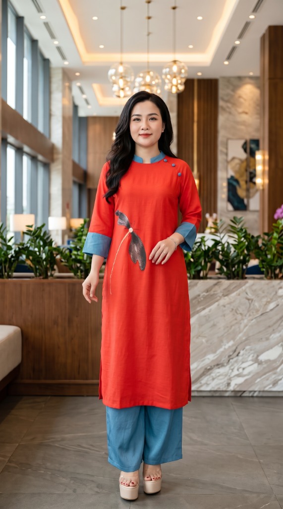 Áo dài AD75 màu Đỏ