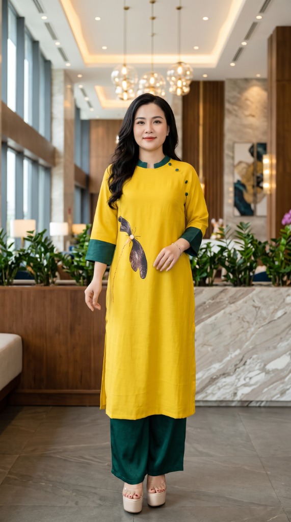 Áo dài AD75 màu Vàng